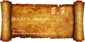 Butár Henrik névjegykártya